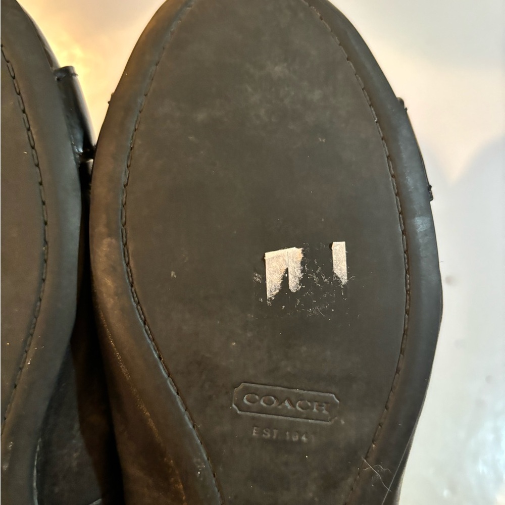 COACH Black Leather & Patent Chelsea Flat SHOES 7.5 - Picture 10 of 12